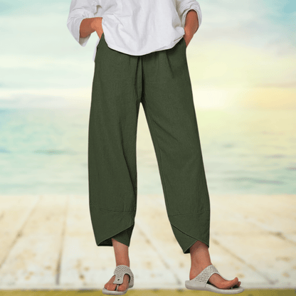 Light cotton trousers with elastic waistband – Mila
