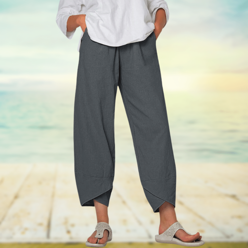 Light cotton trousers with elastic waistband – Mila