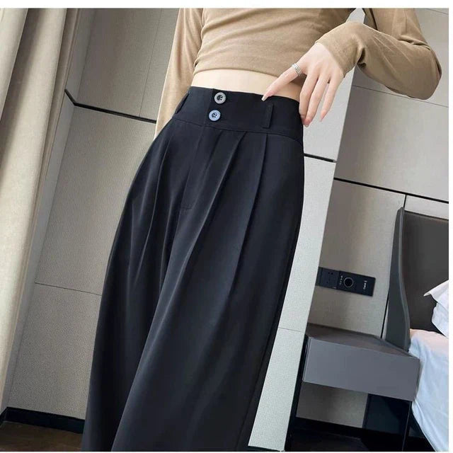 Black Women's High Waist Palazzo Trousers – Elara