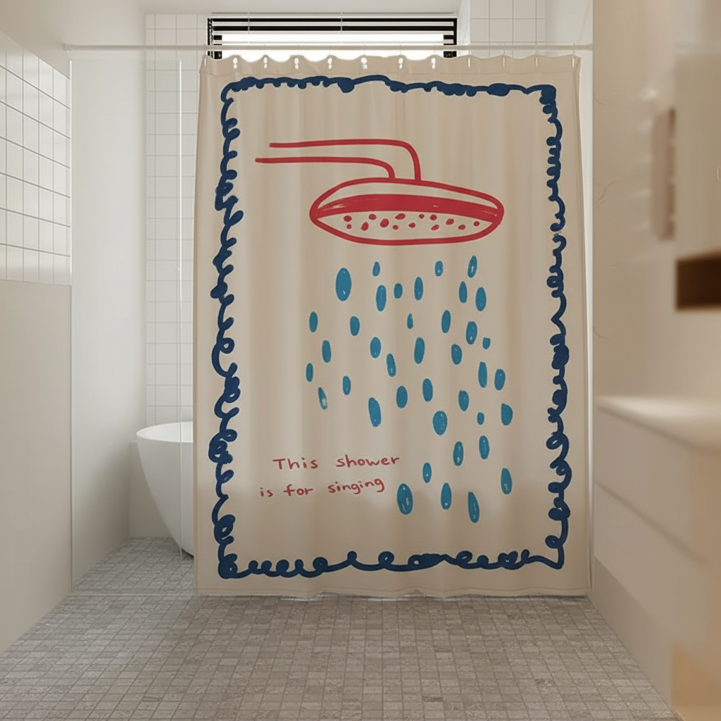 Koreanischer Stoff Duschvorhang - AquaGuardCurtain