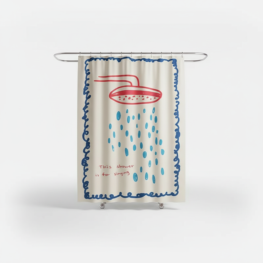 Koreanischer Stoff Duschvorhang - AquaGuardCurtain