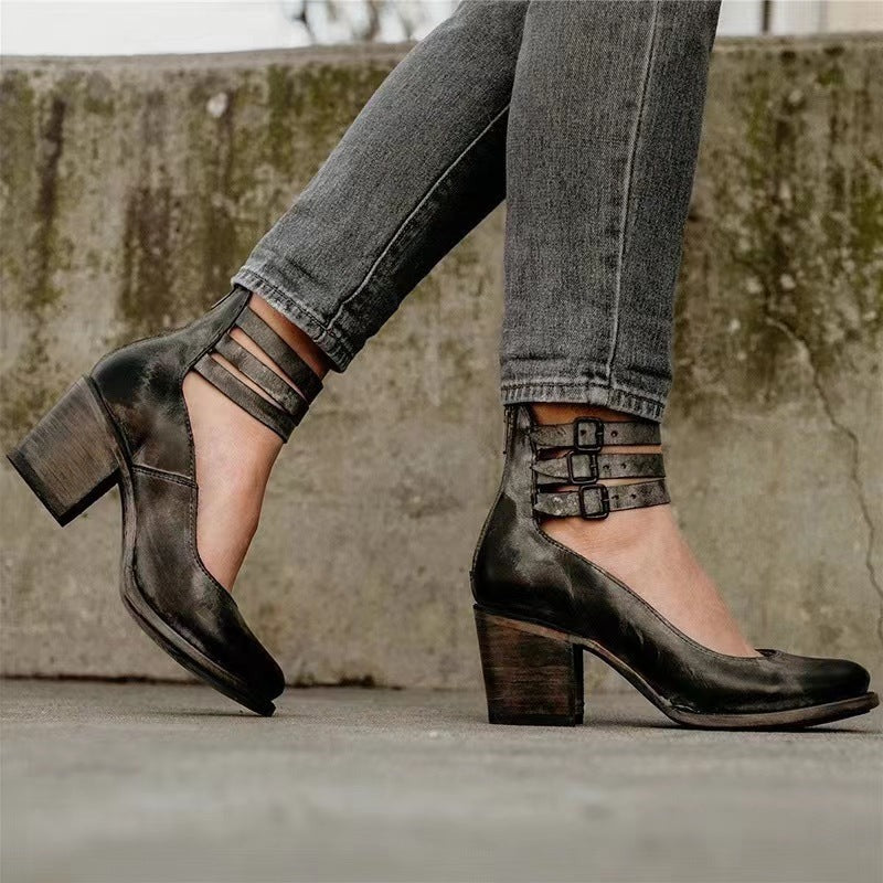 Autumnal & stylish women's leather shoes with slip-resistant sole – Amalia