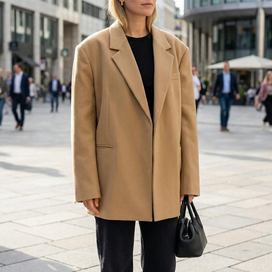 Ladies Oversized Blazer With A Clean Silhouette - Alexia
