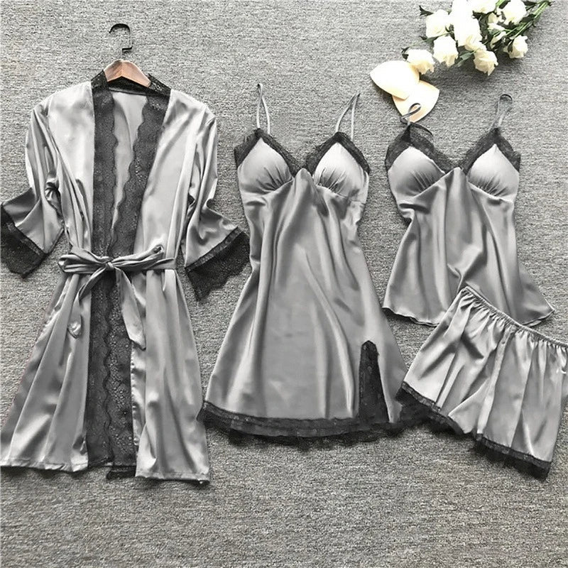 Luxury Satin Nightdress Set - Aurora