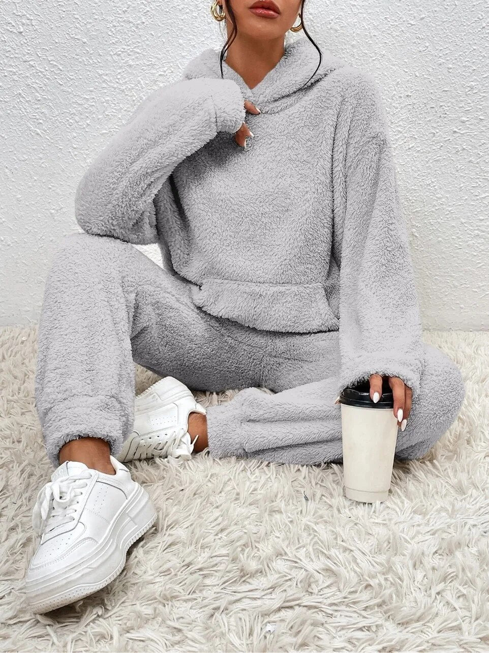 Langer Hoodie Mit Tasche -  Saskia