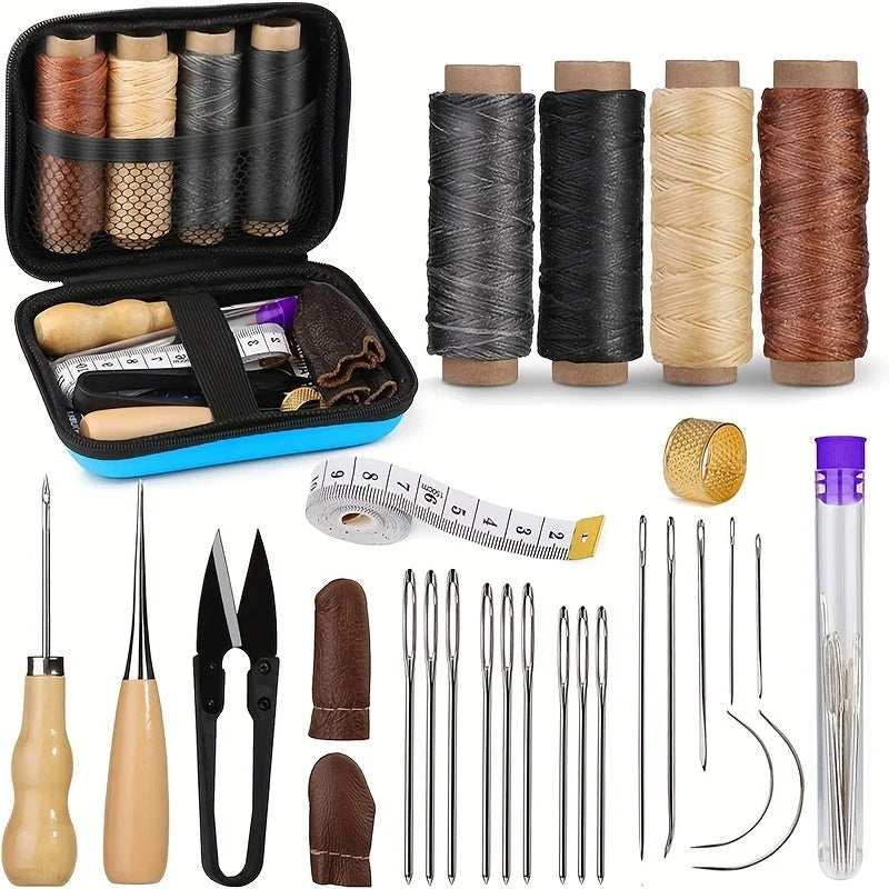 Leather Sewing Kit with Waxed Thread and Precision Needles 1