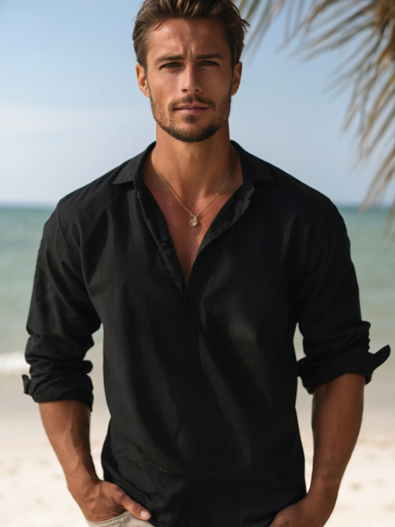 Stylish men's summer shirt - Leo