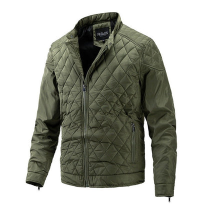 Casual men's autumn jacket with diamond pattern – Max