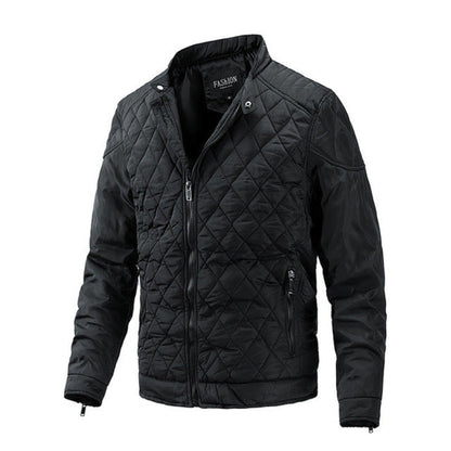 Casual men's autumn jacket with diamond pattern – Max