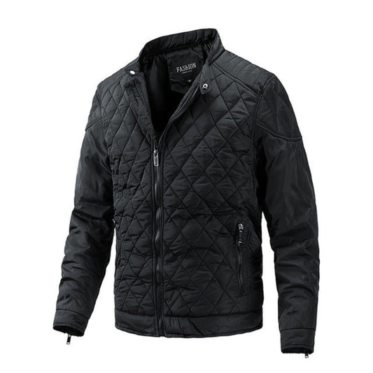 Casual men's autumn jacket with diamond pattern – Max