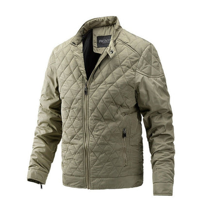 Casual men's autumn jacket with diamond pattern – Max