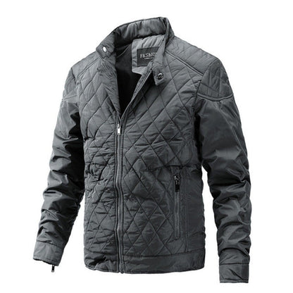 Casual men's autumn jacket with diamond pattern – Max