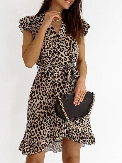 Trendy leopard-print mini dress - Amira