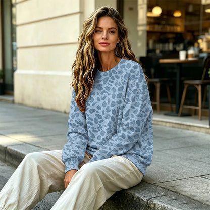 Leopard Print Oversized Sweatshirt - Lana