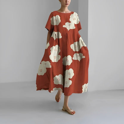 Airy summer maxi dress with waist accent - Clara