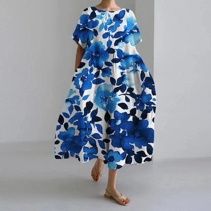 Airy summer maxi dress with waist accent - Clara