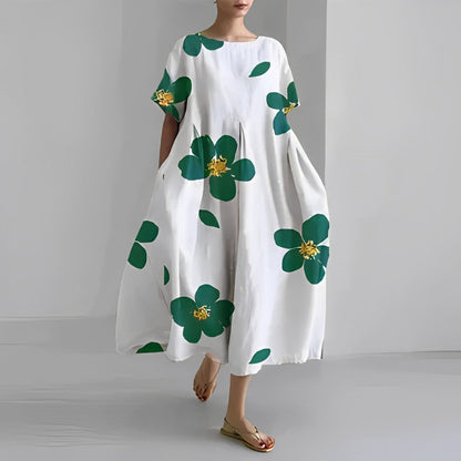 Airy summer maxi dress with waist accent - Clara