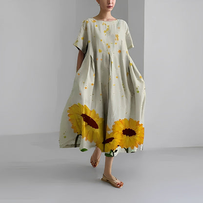 Airy summer maxi dress with waist accent - Clara