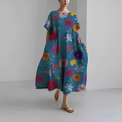 Airy summer maxi dress with waist accent - Clara