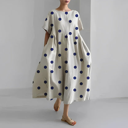Airy summer maxi dress with waist accent - Clara