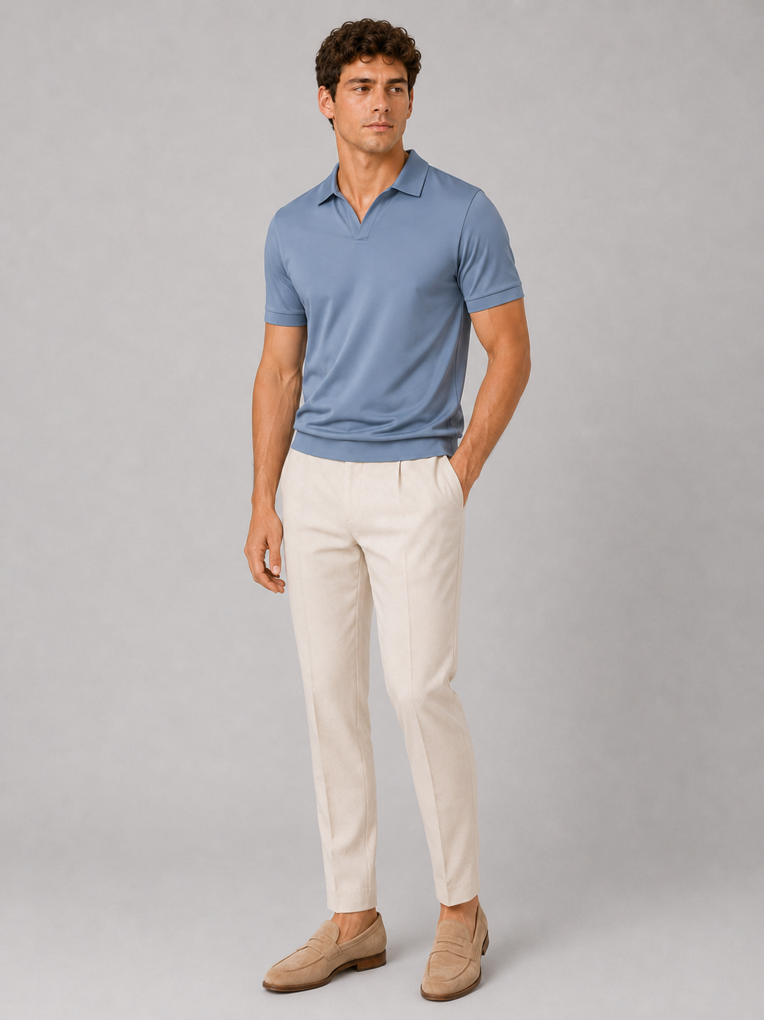 Men's Silky Touch Polo Shirt - Breathable Soft Solid Summer Top 18