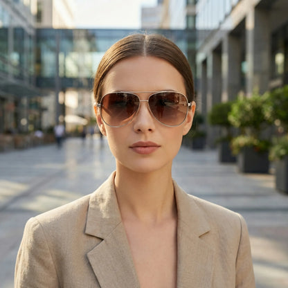 Lightweight Aviator Sunglasses - Marleen