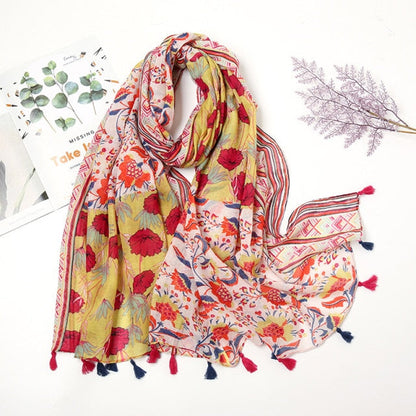 Lightweight Ladies Wrap With Tassel Details - Edna