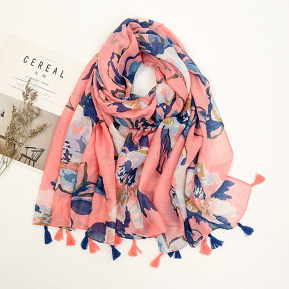 Lightweight Ladies Wrap With Tassel Details - Edna