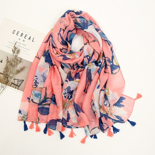 Lightweight Ladies Wrap With Tassel Details - Edna