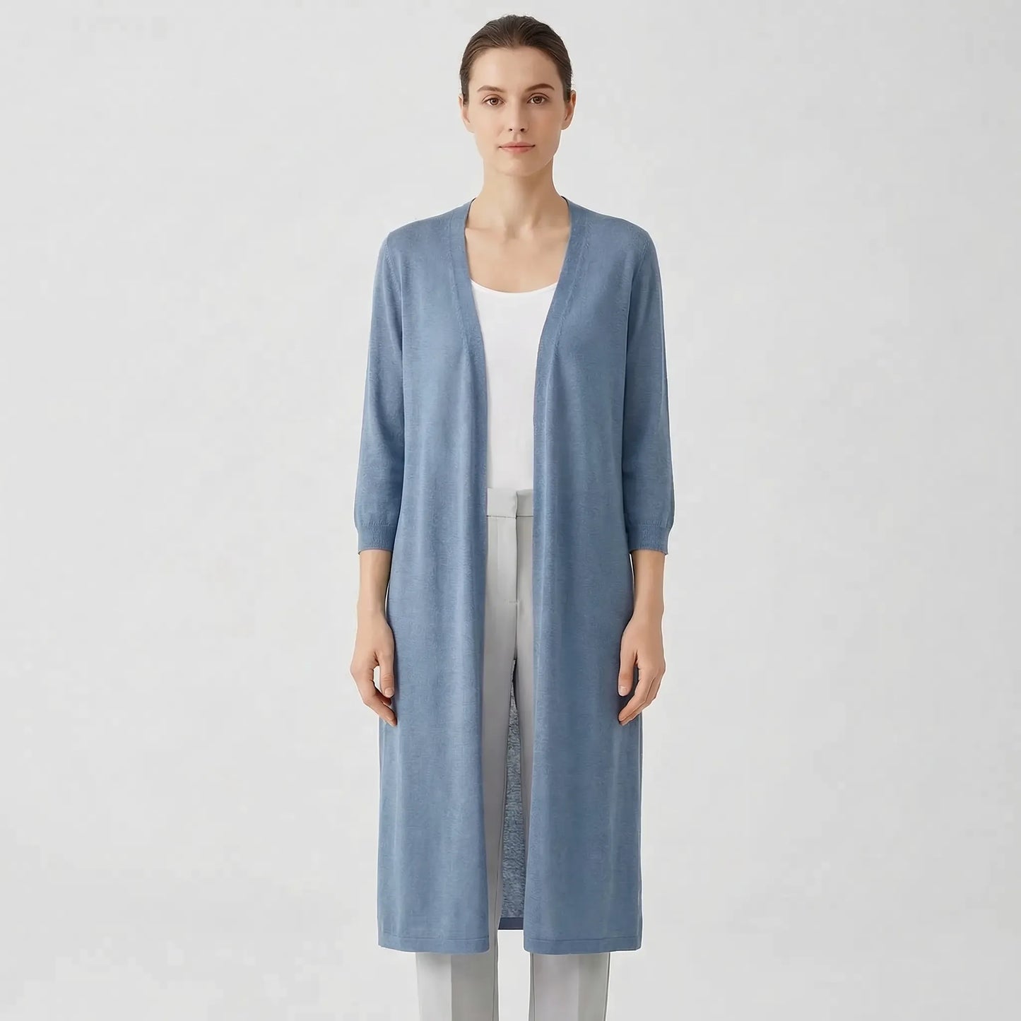 Lightweight Long Open-Front Cardigan - Cora