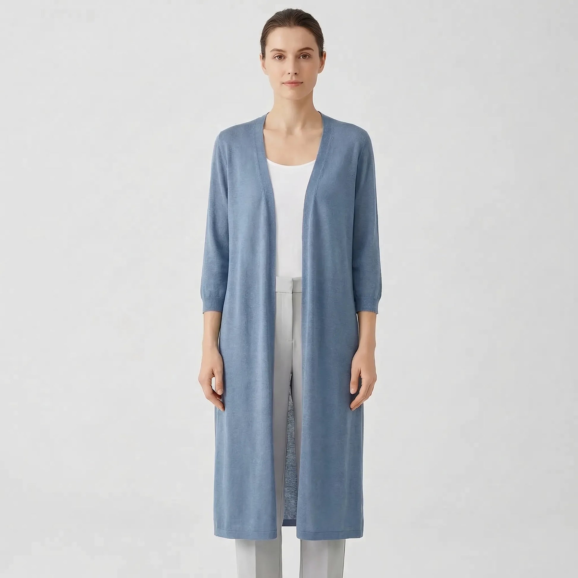 Lightweight Long Open-Front Cardigan - Cora