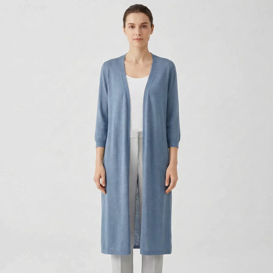 Lightweight Long Open-Front Cardigan - Cora