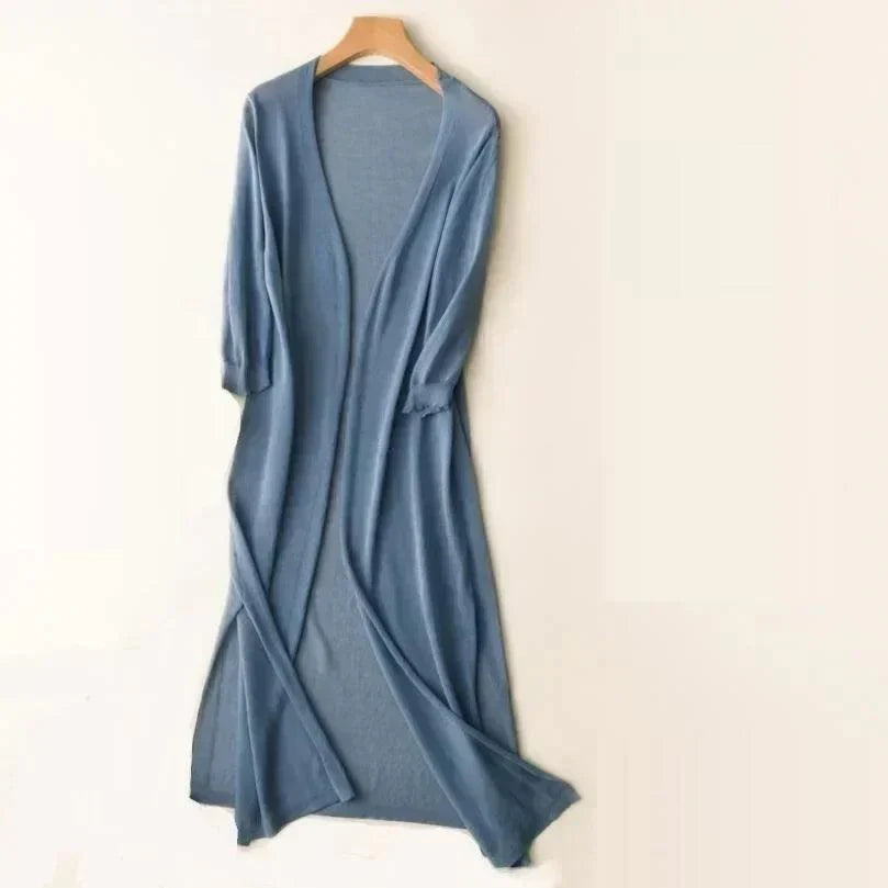 Lightweight Long Open-Front Cardigan - Cora
