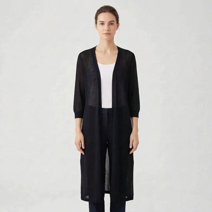 Lightweight Long Open-Front Cardigan - Cora