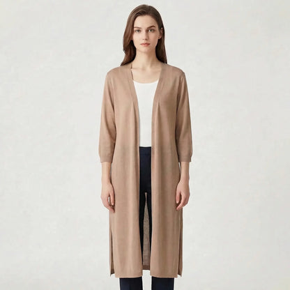 Lightweight Long Open-Front Cardigan - Cora