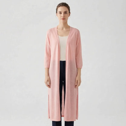Lightweight Long Open-Front Cardigan - Cora