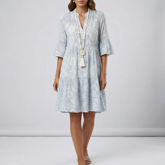 Lightweight Mini Dress With Sleeves - Alessia