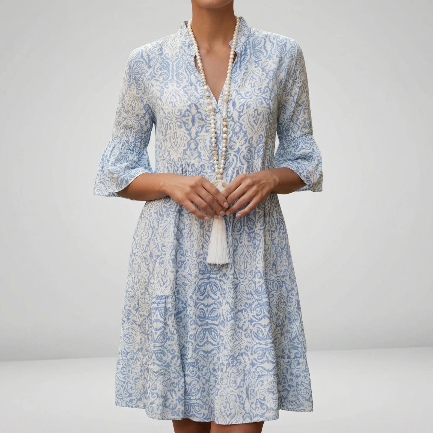 Lightweight Mini Dress With Sleeves - Alessia