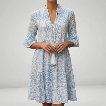 Lightweight Mini Dress With Sleeves - Alessia