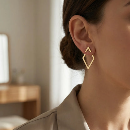 Lightweight Two-Part Stud Earrings - Paula