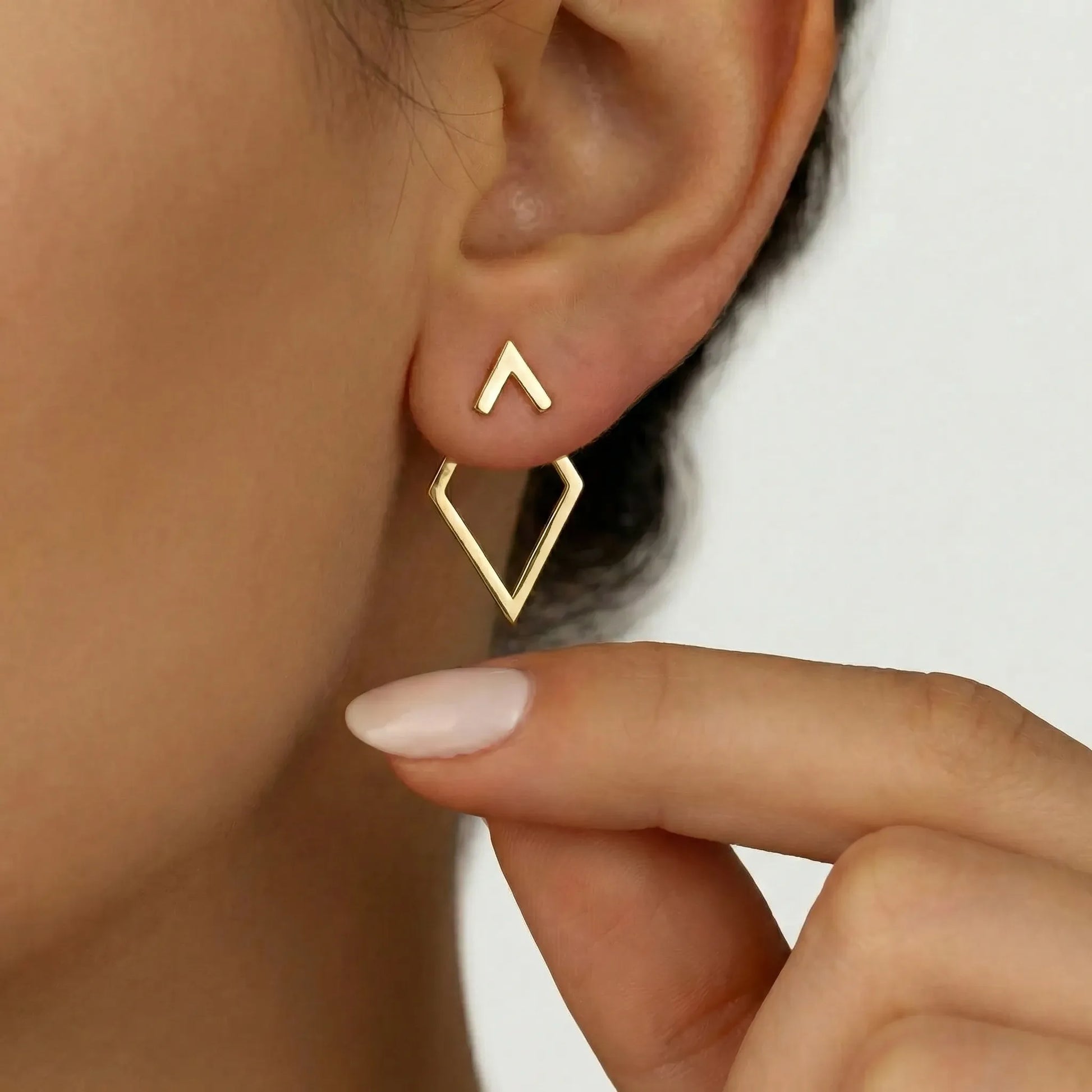 Lightweight Two-Part Stud Earrings - Paula