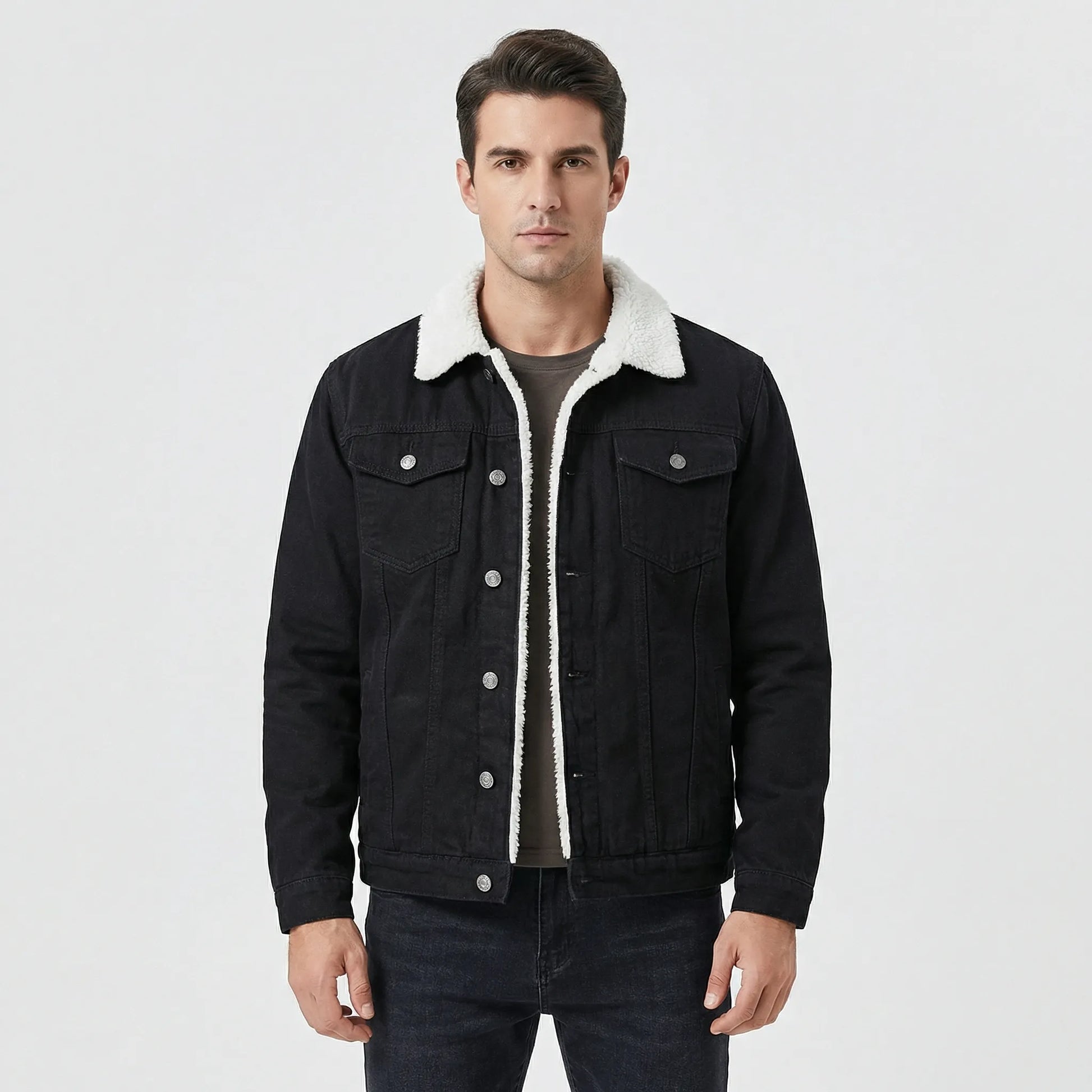 Lined Casual Denim-Style Jacket - Carlo
