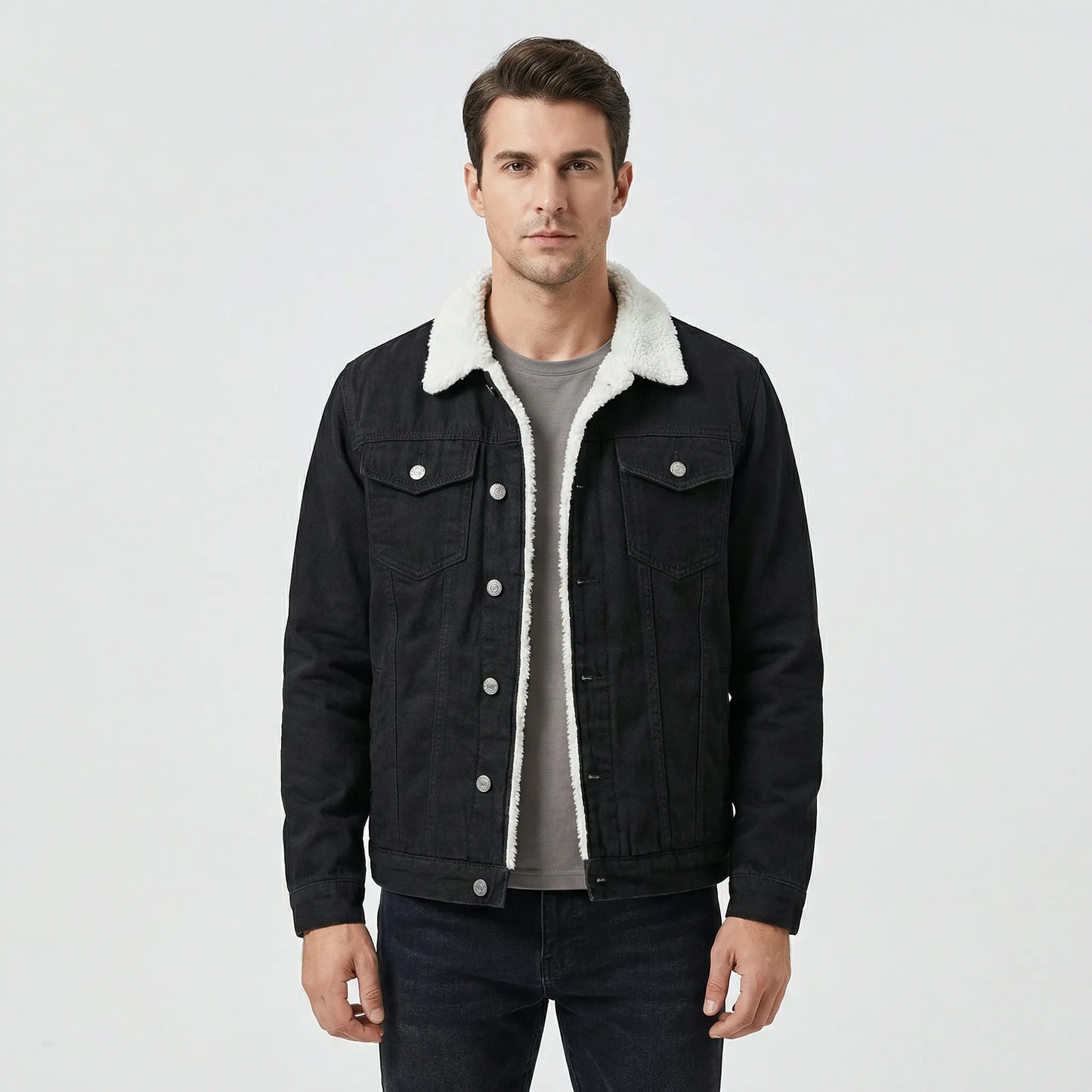 Lined Casual Denim-Style Jacket - Carlo