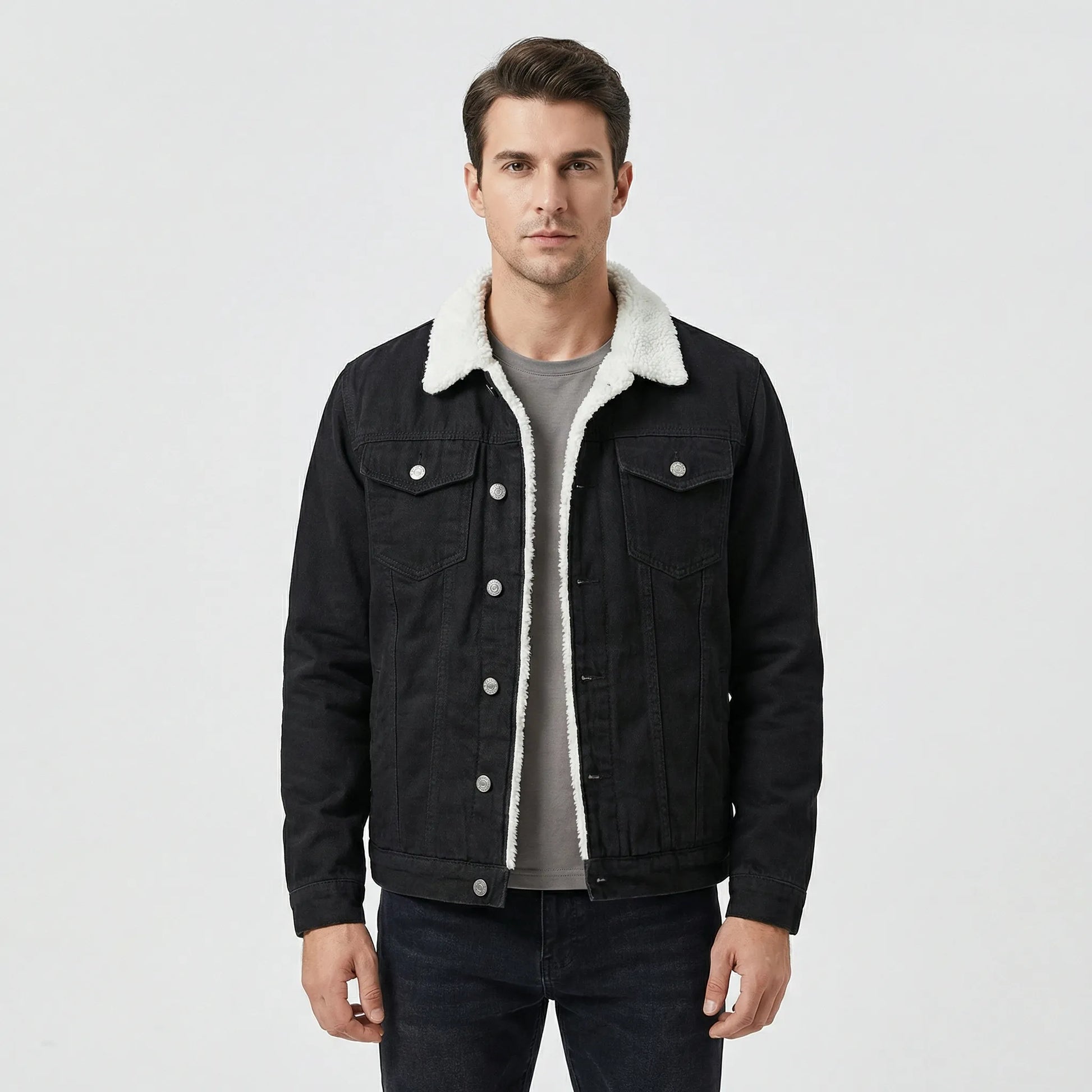 Lined Casual Denim-Style Jacket - Carlo