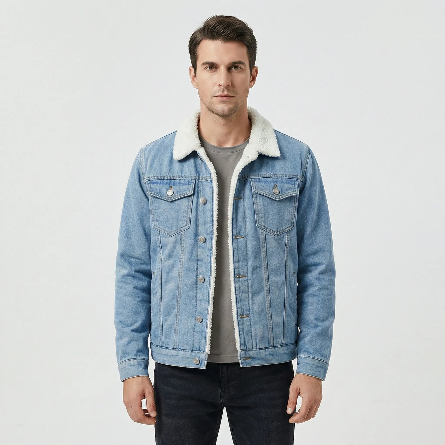 Lined Casual Denim-Style Jacket - Carlo