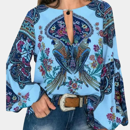 Airy ladies' summer blouse with floral print – Isabelle