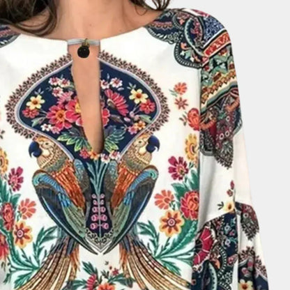 Airy ladies' summer blouse with floral print – Isabelle