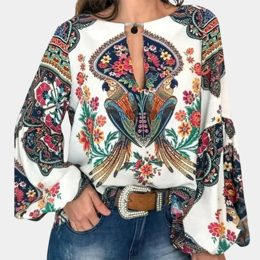 Airy ladies' summer blouse with floral print – Isabelle