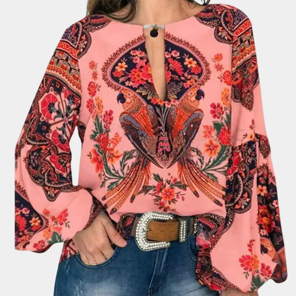 Airy ladies' summer blouse with floral print – Isabelle