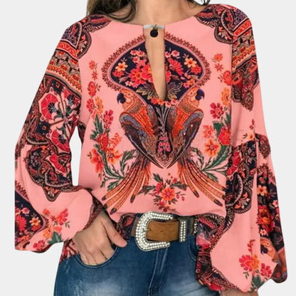 Airy ladies' summer blouse with floral print – Isabelle